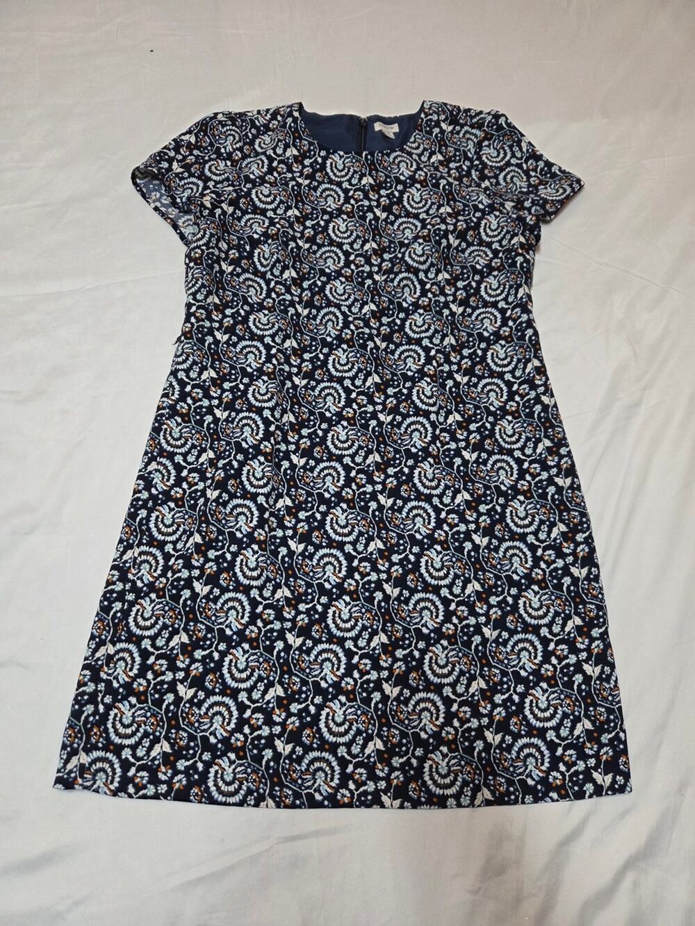 J. Crew Navy Floral-Print Midi Dress
